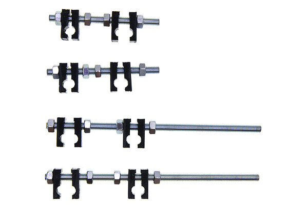 four rods with x mounts and nuts